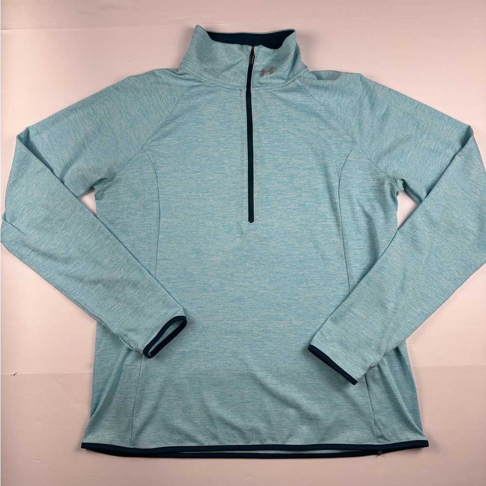 Under Armour Blue HeatGear long sleeve half zip running shirt size XL